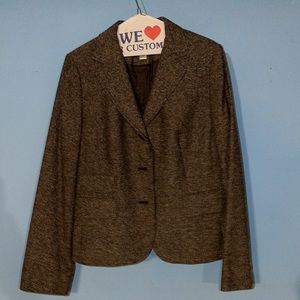 Beige tan black mixed blazer